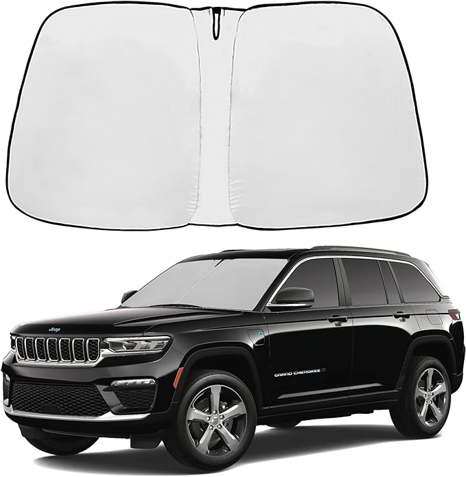 Front Windshield Sunshade fit for Jeep Grand Cherokee 2014-2025 UV Ray Reflector Foldable Car Shade Automotive Windshield Sunshades Jeep Grand Cherokee Windshield Sun Shade |Keeps Your Vehicle Cool|