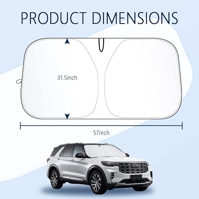 240T Thickened Automotive Glass Sunshade and Comes with Storage Bag,Keep Car Interior Cool,Universal Windshield Sun Shade Fit for Cars,Trucks,SUVs (L(57.08 * 31.5 inch))