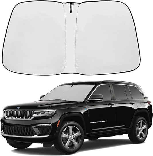 Front Windshield Sunshade fit for Jeep Grand Cherokee 2014-2025 UV Ray Reflector Foldable Car Shade Automotive Windshield Sunshades Jeep Grand Cherokee Windshield Sun Shade |Keeps Your Vehicle Cool|